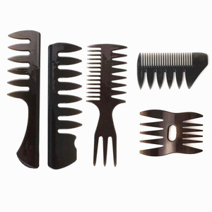 Hot sale Professional mensDouble-sided retro oil head comb large back shape partner wide tooth head fork comb