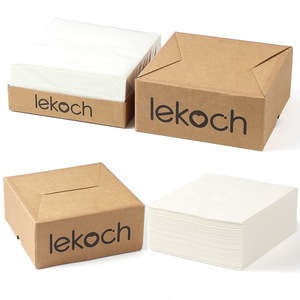 Lekoch 2-Ply Air-Laid one box Disposables Paper Napkins In White 50PCS
