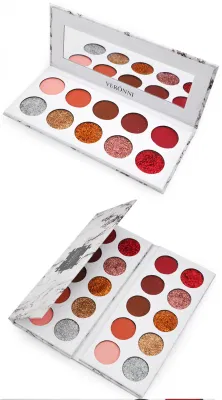 Marble 10-Color Eyeshadow Palette, Glitter Powder Sequins, Pearly Matte Eyeshadow Palette, Long Lasting