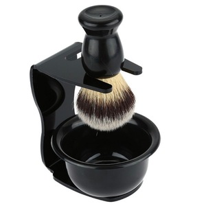 Mens shaving brush, badger shaving brush set with bowl and plastic shelf