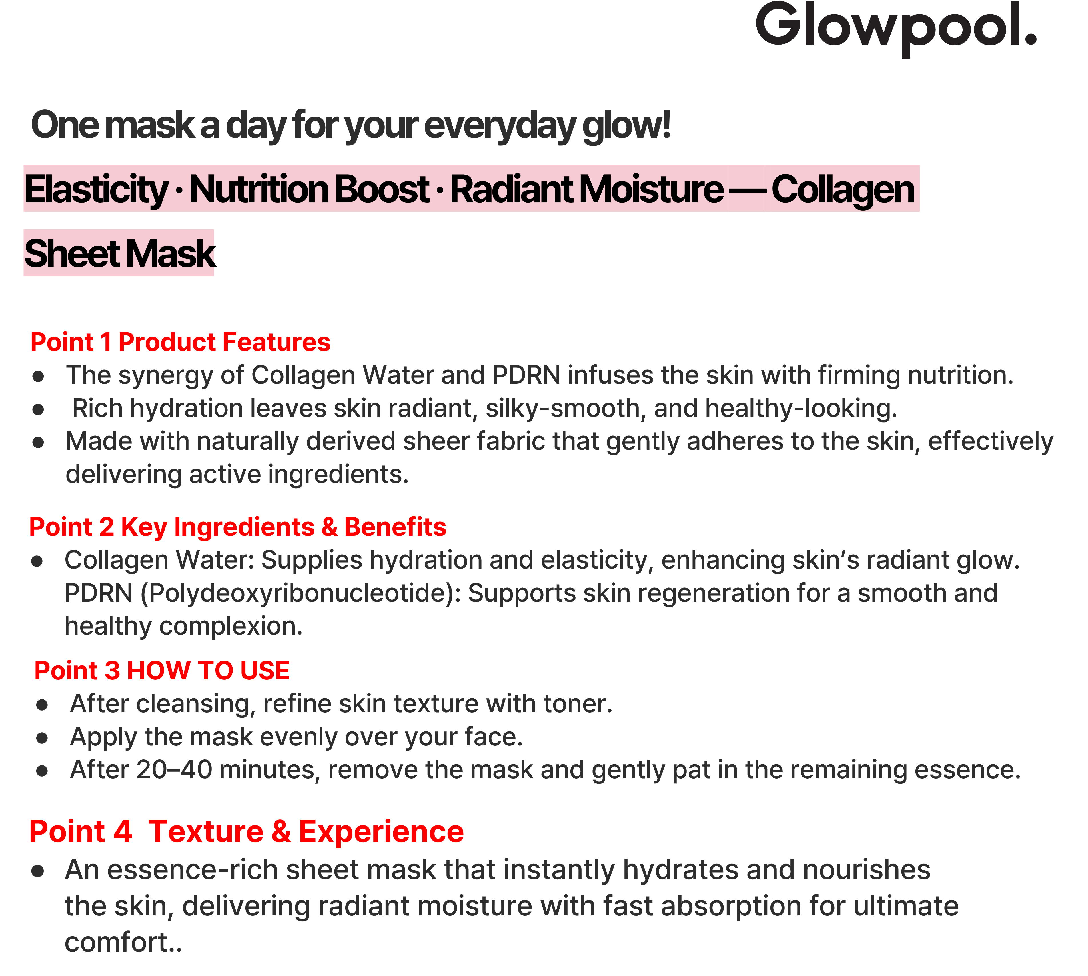 [Skin Care] COLLAGEN PDRN SHEET MASK (10 SHEET)