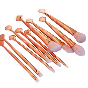 The new 10Pcs cosmetic brush package of 2019 is a specialty powder sole powder eye brushed bristle rose handle cosmetic tool