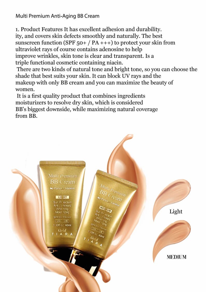 Tiara Gold _ Multi Premium Anti-Aging  BB Cream