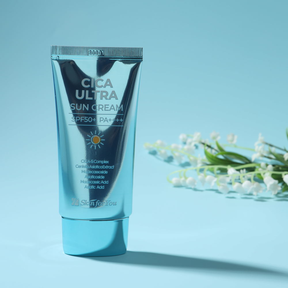 Vegan Sunblock SPF 50 Skin for You CICA ULTRA SUN CREAM Whitening and Wrinkle ImprovImprovement 