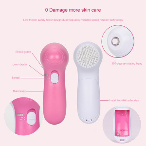 Wholesale 5 in 1 Face Exfoliator Brush Skin Care Electric Silicone Facial Cleansing Brush