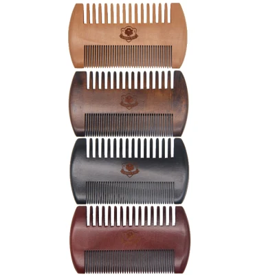 Wholesale Mens Wide Tooth Beard Comb Custom Logo Private Label Wooden Beard Comb