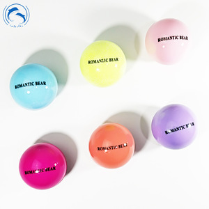 Wholesale Romantic bear 6 colors fruits flavor round ball shape Lip Balm for private label