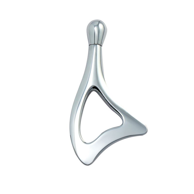 Silver Color Metal Die Casting Zinc Alloy Eye Massage Stick U-Shaped Face Scraping Massager