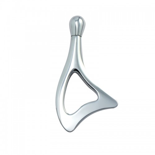 Silver Color Metal Die Casting Zinc Alloy Eye Massage Stick U-Shaped Face Scraping Massager