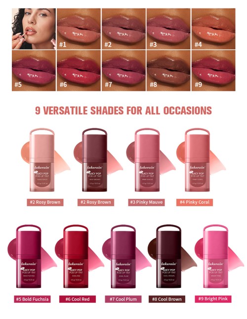 Juicy Pop Lip Tint Balm Glossy Moisturizing Long Lasting Non Sticky Hydrating Lipstick for All Occasions Natural Finish
