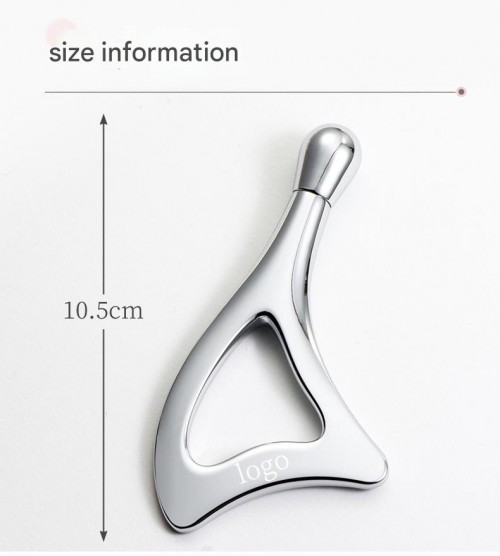 Silver Color Metal Die Casting Zinc Alloy Eye Massage Stick U-Shaped Face Scraping Massager