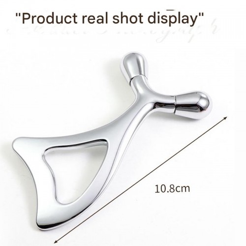 Silver Color Metal Die Casting Zinc Alloy Eye Massage Stick U-Shaped Face Scraping Massager