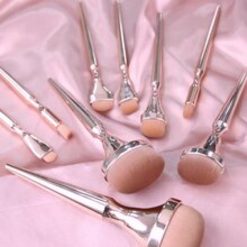 2025 Hot 9 Pcs Rosegold Makeup Brush Set