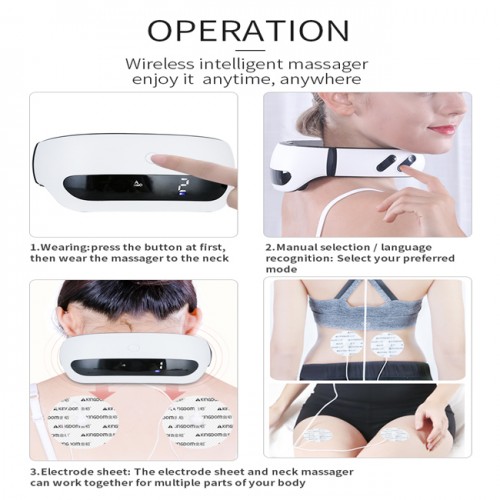 High quality Mini Remote Controller Voice Intelligent Massage /  cervical neck traction magnetic therapy device