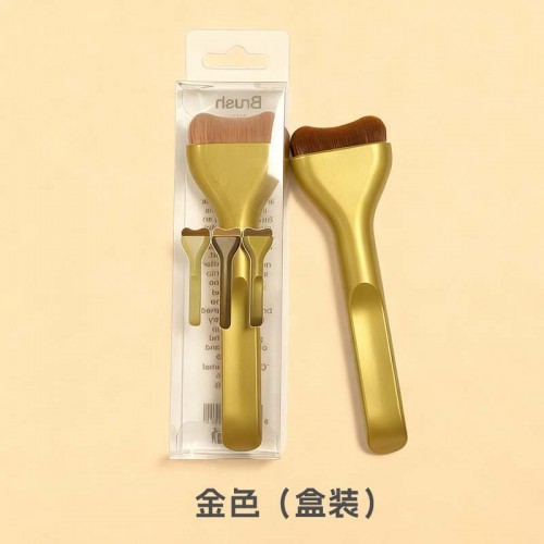 Premium Flat-Edge Facial Mask Brush with Metallic Handle – Wholesale Cosmetic Applicator for Skincare Brands