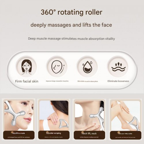 Silver Color Metal Die Casting Zinc Alloy Eye Massage Stick U-Shaped Face Scraping Massager