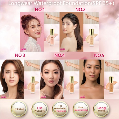Orora Longwear Waterproof Foundation(SPF 35+) 5 colors