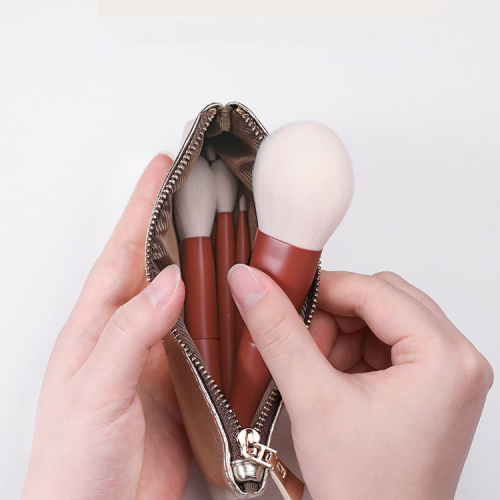 6 Pcs Mini Make up Brushes Red Travel Size Soft Hair Portable Cosmetic Kit 14 Piece Makeup Brush Set