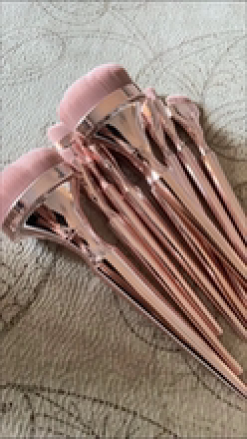 2025 Hot 9 Pcs Rosegold Makeup Brush Set