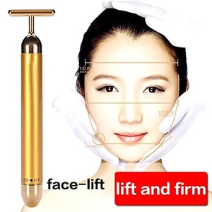 3D Electric Roller Face Massager Anti-Wrinkles 24K Golden  Pulse Facial Massager beauty bar