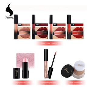Best Gift 16Pcs Make up Cosmetics  Matte Lipgloss Eyebrow False Eyelashes Cosmetics Makeup Sets