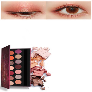 Custom makeup pigmented glitter eyeshadow with customized cardboard eyeshadow palette packaging