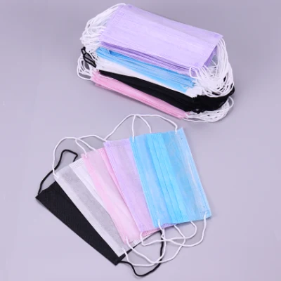 Disposable Colorful Fashionable 3ply Non Woven Earloop Respirator Protective Face Mask CE