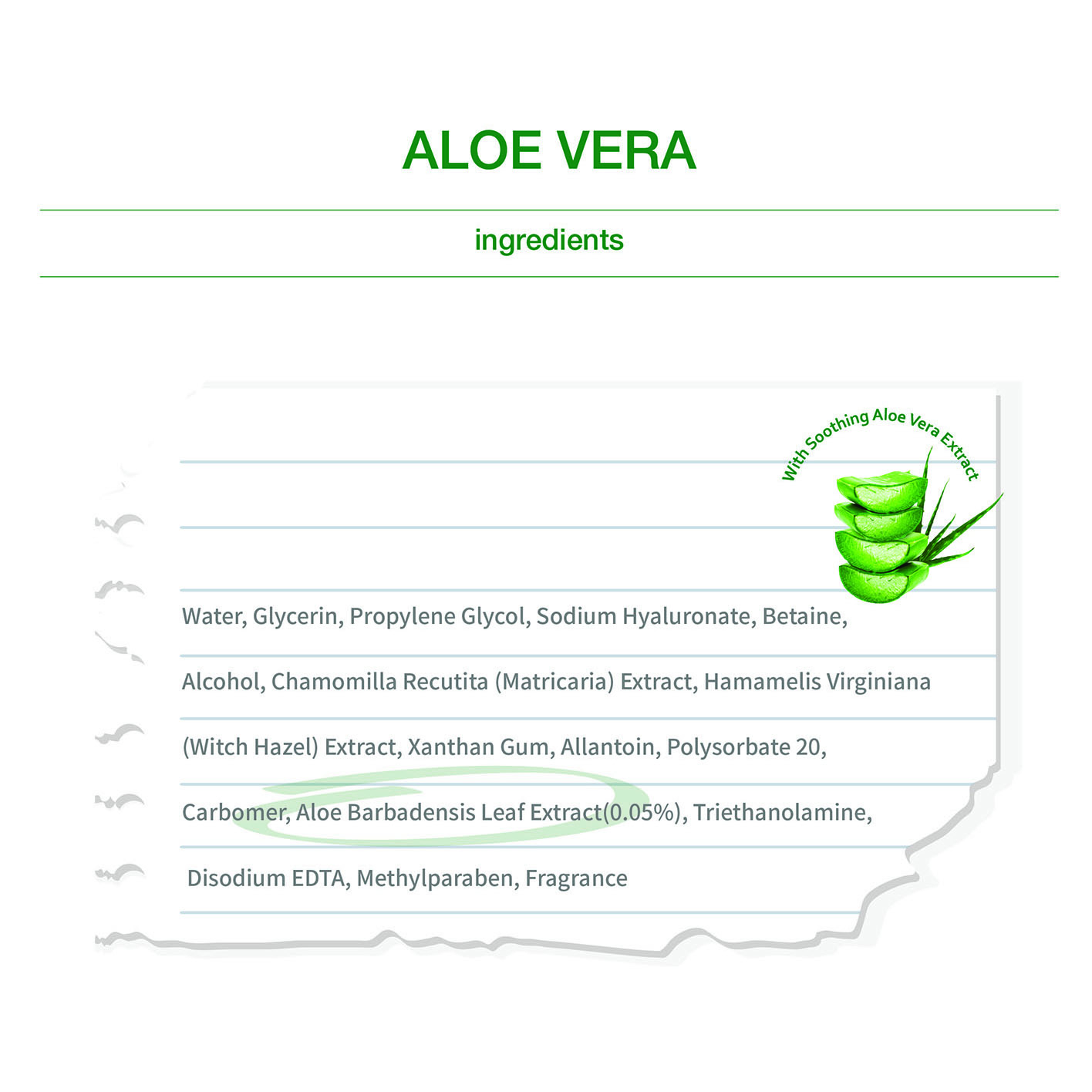 Face Sheet Mask (Aloe Vera) for Moisturizing, Soothing, Brightening 