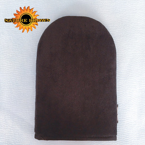 Fake self spray tanning lotion by tanning mitt applicator with logo