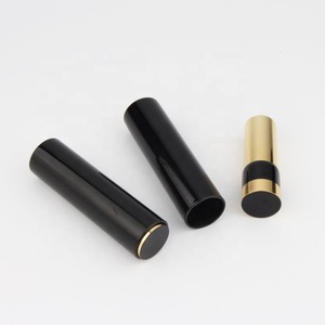 Fashion OEM square plastic cosmetic packaging black lipstick tube container