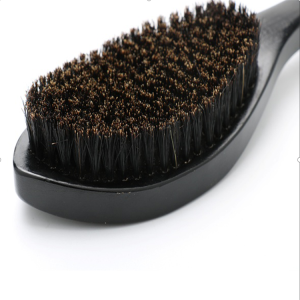 High Quality 100% Natural Boar Bristle Wooden Black long handle curved  wave brush