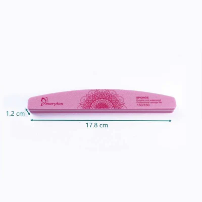 High Quality Washable High Elastic Colorful Half Moon Nail Buffer Files 100/180