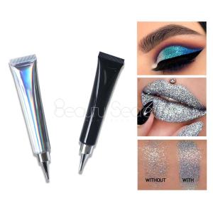 Hot selling cosmetics custom logo glitter glue makeup glitter primer for lip or eye