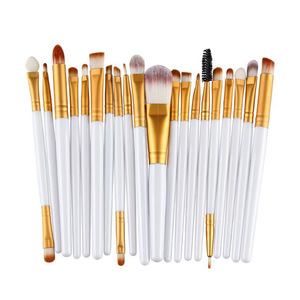 hot selling short handle  20 piece makeup eyeshadow brush eye makeup applicator and makeup sponges