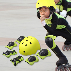 Kids Protective Gear Set 7 pcs Helmet Knee Pads and Elbow Guard for Sport Safety