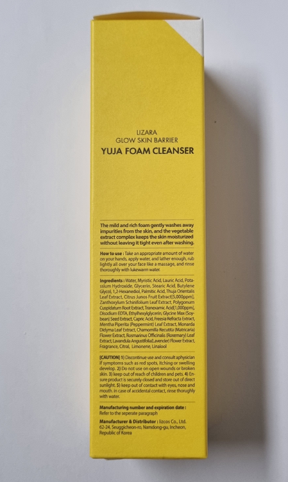 LIZARA Glow Skin Barrier Yuja Foam Cleanser