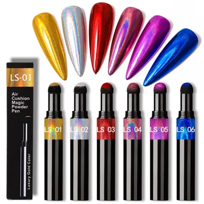 Nail Polish Air Cushion Magic Pen Without Floating Powder Solid Light Magic Mirror Powder Air Cushion Nail Pigment Pen