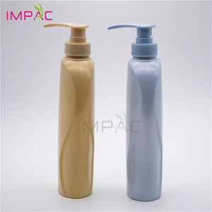 new design PET pump empty yellow plastic 400ml shampoo bottle