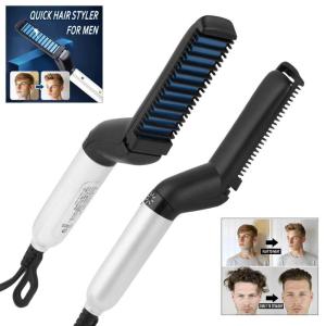 New Fashion Multifunctional Hair Comb Quick Beard Straightener Curling Curler Show Men Beauty Hair Styling Tool