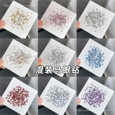 New Horse Eye Zircon Nail Diamond K9 Pointed Bottom Diamond Pile Nail Accessories Nail Art Rhinestones Nail Stones DIY Nails