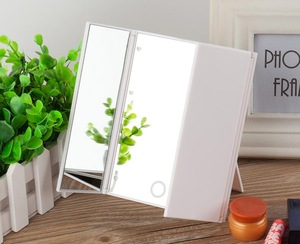 New product Folding 3 sides LED table mirror make up led