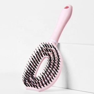 Nylon Pins Boar Bristle Hair Brush plastic pink Curve Vent Paddle Hair Brush