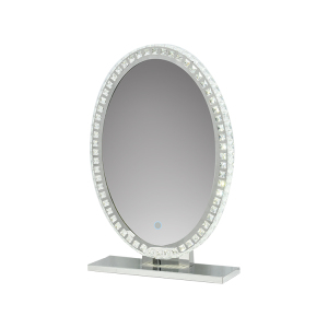 Oval Standing on the desk  decorative wall mirror dressing tabl  crystal mirror with touch sensor switch
