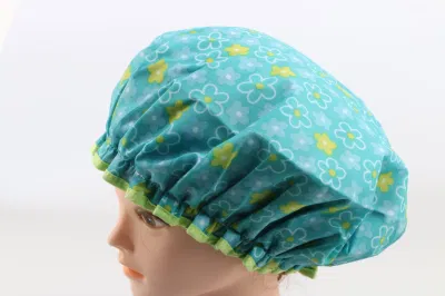 Printing Textile Double Layer Waterproof Bath Shower Cap