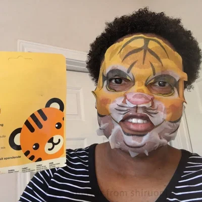 Private Label Custom Cute Animals Cartoon Print Pattern Tiger Face Beauty Hydrating Facial Sheet Masks