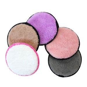 Private Label Round Makeup Remover Towel Microfiber Makeup Remover Pad