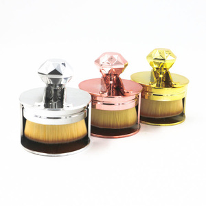 Round Stamp Seal Shape rose gold luxury 3D makeup brushes foundation brush