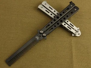 Stainless Steel Butterfly comb for training Practice Balisong Butterfly Comb Knives Trainer