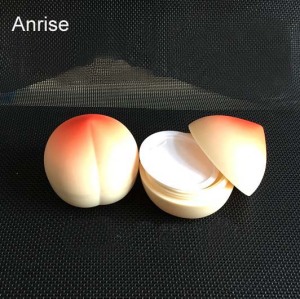 Unique Design Peach Shape 30g Plastic Cosmetic Cream Jar Empty Diffuser Face Cream Jars with Shim and Screw Cap