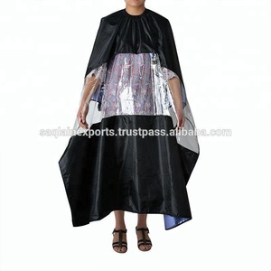 Unisex Hairdressing cape with transparent window salon professional haircutting Polyester waterproof Customized snap barber cape